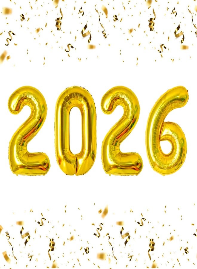 Qmraercu 2026 Balloons 40 Inch 2026 Number Balloons, 2026 Gold Balloons Large Foil Happy New Year Balloons for New Year Eve Party Supplies 2026 New Years Decorations 2026 Graduation Christmas Birthday Wedding - Image 1